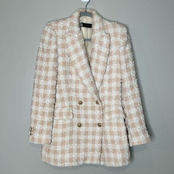 Zara Textured Tweed Double Breasted Blazer Blogger Fave 8415/706/046 - Picture 7 of 7